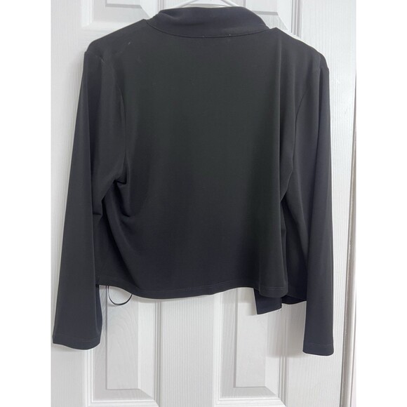 Calvin Klein Womens Shrug Sz L Black Stretch Bolero Cropped Cardigan 3/4 Sleeve - Picture 3 of 4